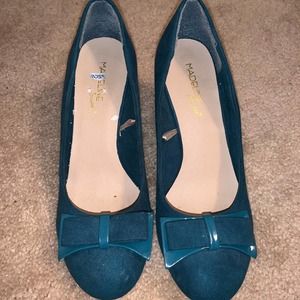 Madeline Stuart Green Suede Wedges